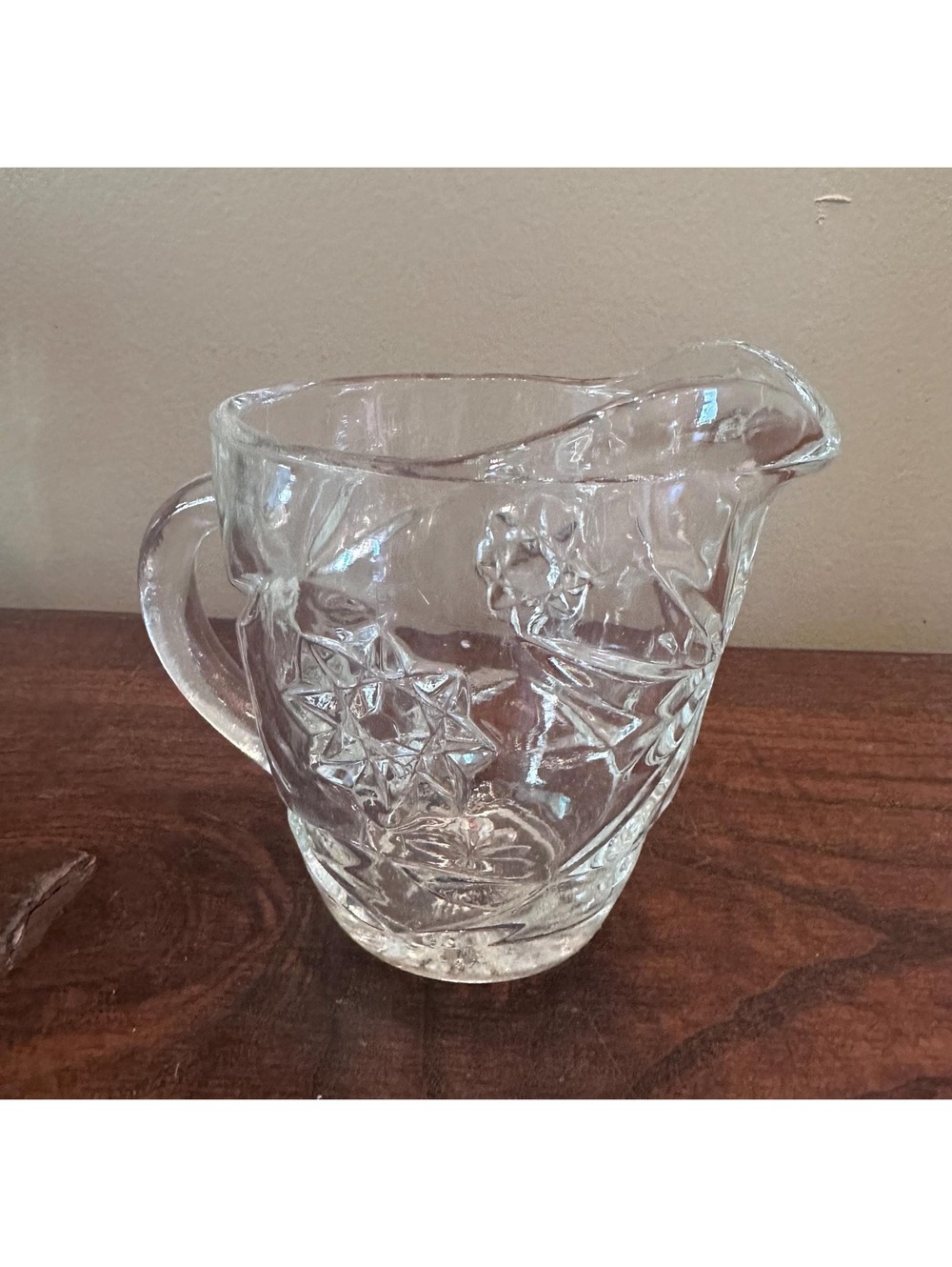Vintage Anchor Hocking EAPG Star of David Cream Pitcher